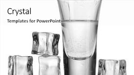  Presentation with vodka - Cool new slide deck with glass of vodka with ice backdrop and a white colored foreground
