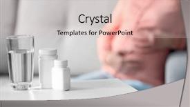  Presentation with medicines - Theme having glass of water and bottles with medicines against pregnant woman background background and a lemonade colored foreground