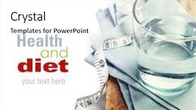  Presentation with sample - Slide deck consisting of glass of water and measuring tape - healh and diet concept - over white with easy removable sample text background and a white colored foreground