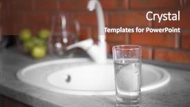  Presentation with water glass - Slide set enhanced with glass of water and white background and a  colored foreground