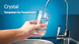  Presentation with water tap - Cool new presentation design with glass of water from filter backdrop and a teal colored foreground