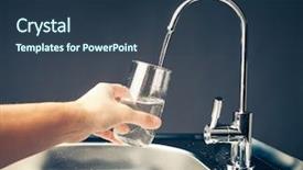  Presentation with pouring water - PPT layouts featuring glass of water from filter background and a tawny brown colored foreground