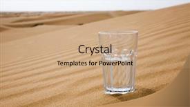  Presentation with water glass - PPT theme featuring glass of water half empty background and a coral colored foreground