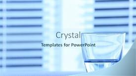  Presentation with water glass - Amazing PPT theme having glass-of-water-on-table backdrop and a sky blue colored foreground