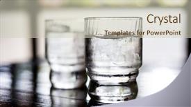  Presentation with glass of water - Audience pleasing slide set consisting of glass of water on table backdrop and a soft green colored foreground