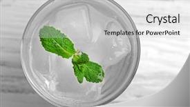  Presentation with water glass - Cool new PPT layouts with glass of water with ice backdrop and a light gray colored foreground