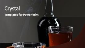  Presentation with cigarettes - Colorful slides enhanced with color photo of a glass of whiskey and cigarettes backdrop and a dark gray colored foreground