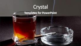  Presentation with cigarettes - Slide set featuring glass of whiskey and cigarettes background and a dark gray colored foreground