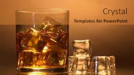  Presentation with whiskey - Colorful presentation enhanced with glass-of-whiskey-and-ice backdrop and a gold colored foreground