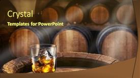  Presentation with whiskey - Theme featuring glass-of-whiskey-on-top background and a tawny brown colored foreground