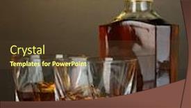  Presentation with whiskey - Slide deck having glass of whiskey with bottle on dark background background and a tawny brown colored foreground