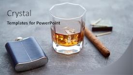  Presentation with cuban - Theme consisting of glass-of-whiskey-with-ice background and a light blue colored foreground