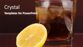  Presentation with whiskey - Presentation enhanced with glass-of-whiskey-with-ice background and a tawny brown colored foreground