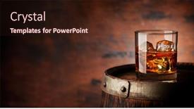  Presentation with whiskey - Slide set with glass-of-whiskey-with-ice background and a wine colored foreground