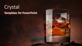  Presentation with whiskey - Theme consisting of glass-of-whiskey-with-ice background and a wine colored foreground