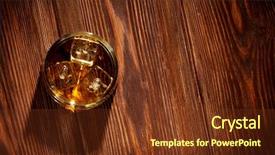  Presentation with whisky - Cool new presentation theme with glass of whiskey with ice backdrop and a tawny brown colored foreground