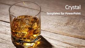  Presentation with whiskey - Slide set featuring glass of whiskey with ice background and a violet colored foreground