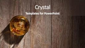 Presentation with whiskey - Presentation featuring glass of whiskey with ice background and a tawny brown colored foreground