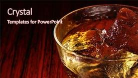  Presentation with whiskey - Theme with whiskey ice pouring whisky - glass of whiskey background and a wine colored foreground