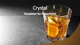  Presentation with whisky - Slide set enhanced with glass of whisky on grey background and a dark gray colored foreground
