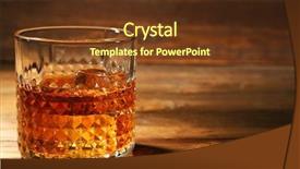  Presentation with whisky - Audience pleasing PPT layouts consisting of glass of whisky on wooden backdrop and a  colored foreground
