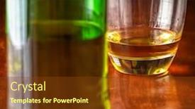  Presentation with whisky bottle - Colorful PPT layouts enhanced with glass-of-whisky-or-rum backdrop and a tawny brown colored foreground