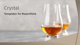  Presentation with brandy - PPT theme featuring glass-of-whisky-spirit-brandy background and a light gray colored foreground
