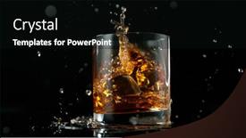  Presentation with black liquid - Presentation consisting of glass-of-whisky-with-splashing background and a black colored foreground