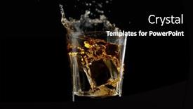  Presentation with black liquid - Presentation theme with glass-of-whisky-with-splashing background and a black colored foreground