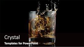  Presentation with black liquid - Presentation design featuring glass-of-whisky-with-splashing background and a wine colored foreground