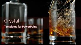  Presentation with whisky - Colorful PPT theme enhanced with glass-of-whisky-with-splashing backdrop and a wine colored foreground