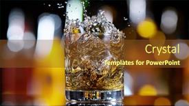  Presentation with whisky - Slide deck enhanced with glass-of-whisky-with-splashing background and a tawny brown colored foreground