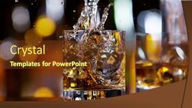  Presentation with whisky - PPT theme consisting of glass-of-whisky-with-splashing background and a tawny brown colored foreground