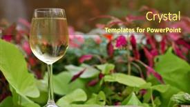  Presentation with wine - Amazing theme having glass-of-white-wine-set backdrop and a tawny brown colored foreground