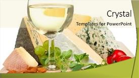  Presentation with wine cheese - Cool new slide set with glass of white wine backdrop and a blonde colored foreground