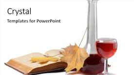  Presentation with wine book - Amazing slide deck having glass of wine and book on white background backdrop and a white colored foreground