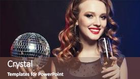  Presentation with disco ball - PPT theme having glass of wine and disco background and a  colored foreground