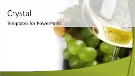  Presentation with grape - PPT layouts enhanced with glass of wine and grape over white background and a white colored foreground