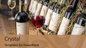  Presentation with cellar - Amazing PPT layouts having glass of wine and wine backdrop and a coral colored foreground