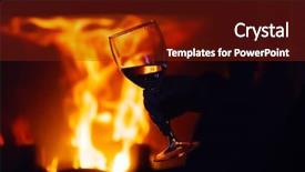 Presentation with fire - Beautiful presentation featuring glass of wine beside the fire backdrop and a tawny brown colored foreground