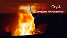  Presentation with wine - Amazing PPT layouts having glass of wine beside the fire backdrop and a tawny brown colored foreground