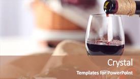  Presentation with wine - Colorful theme enhanced with glass of wine with food backdrop and a coral colored foreground
