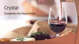  Presentation with taste - Beautiful PPT layouts featuring glass of wine with food backdrop and a coral colored foreground