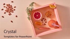  Presentation with sea glass - Amazing slide set having glass on an orange backdrop and a coral colored foreground