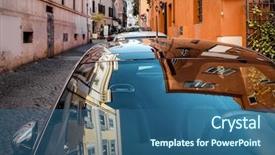  Presentation with italy car - Slide deck consisting of glass on street in rome background and a  colored foreground