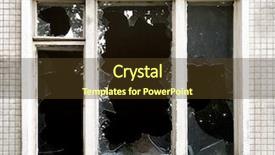  Presentation with broken glass - Amazing slides having glass pane - broken window old deserted house backdrop and a tawny brown colored foreground