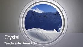  Presentation with mountain snow - Colorful presentation design enhanced with glass pane - illuminator mountain snow backdrop and a  colored foreground