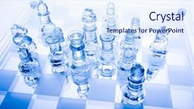  Presentation with chess pieces - Presentation theme with glass pawns background and a  colored foreground