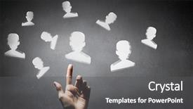  Presentation with mix of people - Presentation enhanced with glass people symbols mixed media background and a  colored foreground