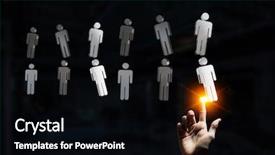  Presentation with mix of people - Presentation theme consisting of glass people symbols mixed media background and a  colored foreground